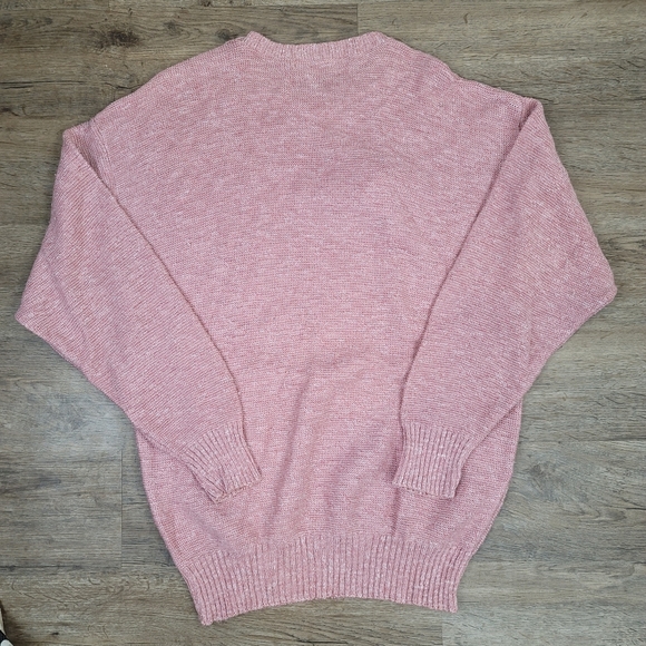 Vintage Europe by David Wells Knit Sweater Pink Christmas Holiday Sequin Teddy M - Picture 8 of 8
